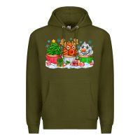 Army Green festive christmas cupcakes Premium Hoodie - CowhideDigitalArt