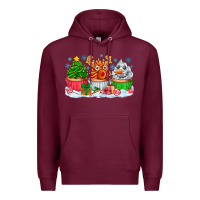 Burgundy festive christmas cupcakes Premium Hoodie - CowhideDigitalArt