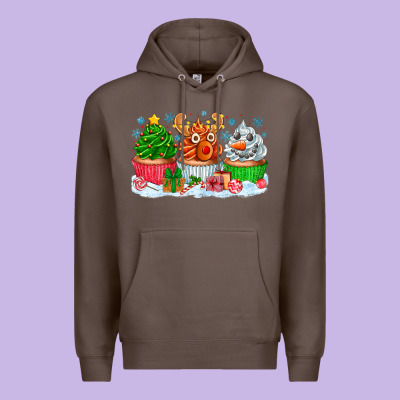 Festive Christmas Cupcakes Premium Hoodie Designed By Cowhidedigitalart