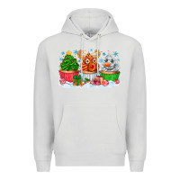 Dove Grey festive christmas cupcakes Premium Hoodie - CowhideDigitalArt