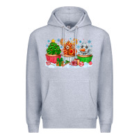 Heather Grey festive christmas cupcakes Premium Hoodie - CowhideDigitalArt