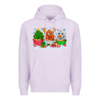 Lilac festive christmas cupcakes Premium Hoodie - CowhideDigitalArt