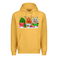 Mustard festive christmas cupcakes Premium Hoodie - CowhideDigitalArt