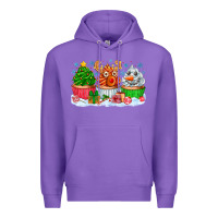 Purple festive christmas cupcakes Premium Hoodie - CowhideDigitalArt