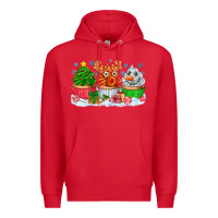 Red festive christmas cupcakes Premium Hoodie - CowhideDigitalArt