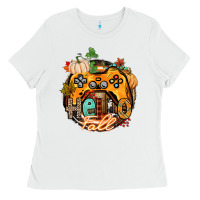 White hello fall gamer Ladies Tee - CowGirlArtShop