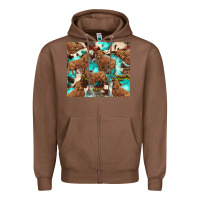 Chestnut astec cowhide highlands cow Zipper Hoodie - BarkalooDesign