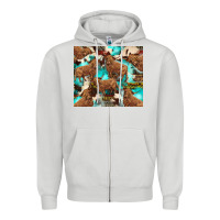 Dove Grey astec cowhide highlands cow Zipper Hoodie - BarkalooDesign