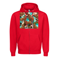 Red astec cowhide highlands cow Zipper Hoodie - BarkalooDesign