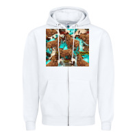 White astec cowhide highlands cow Zipper Hoodie - BarkalooDesign