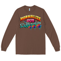 Chestnut Normalize our differences Autism Long Sleeve Tee - FaDigitalArtStudio