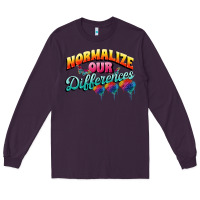 Plum Normalize our differences Autism Long Sleeve Tee - FaDigitalArtStudio