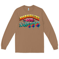 Toasted Coconut Normalize our differences Autism Long Sleeve Tee - FaDigitalArtStudio