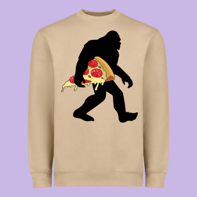 Bigfoot Carrying Pizza Heavyweight Sweatshirt Designed By Artisfamous
