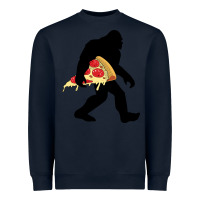 Navy bigfoot carrying pizza Heavyweight Sweatshirt - artisFamous