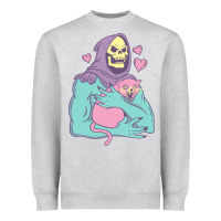 Heather Grey skeletor's cat premium scoop classic Heavyweight Sweatshirt - artisFamous