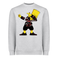 Heather Grey dabbing bart Heavyweight Sweatshirt - artisFamous