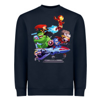 Navy superheroes Heavyweight Sweatshirt - artisFamous