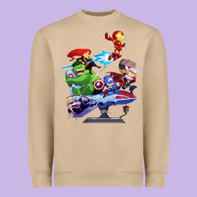 Superheroes Heavyweight Sweatshirt Designed By Artisfamous