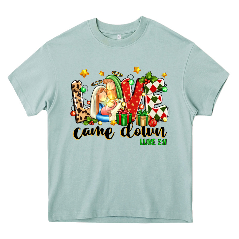 Love Came Down Luke 2 11 Heavy Core Tee by texasbilliewilder | Teevron