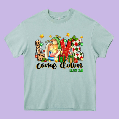 Love Came Down Luke 2 11 Heavy Core Tee Designed By Texasbilliewilder