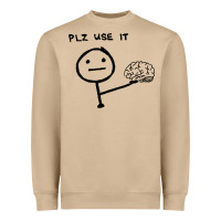 Plz Use It Text Graphic Heavyweight Sweatshirt | Teevron