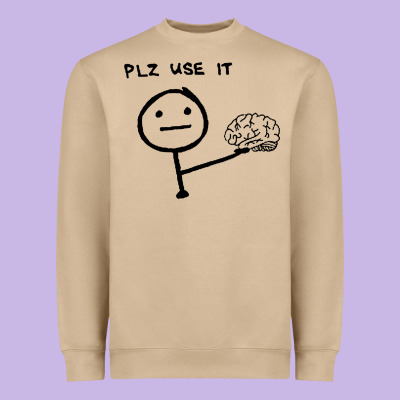Plz Use It Text Graphic Heavyweight Sweatshirt Designed By Artisfamous