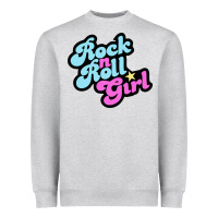 Heather Grey rock n roll girl Heavyweight Sweatshirt - artisFamous