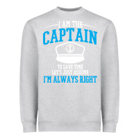 Heather Grey captain funny boating sailing Heavyweight Sweatshirt - artisFamous