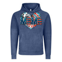 Vintage Denim American Mama heart Vintage Hoodie - FaDigitalArtStudio