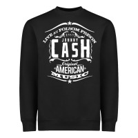 Black Johnny Cash Music Heavyweight Sweatshirt - artisFamous