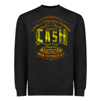Black Johnny Cash Music Heavyweight Sweatshirt - artisFamous