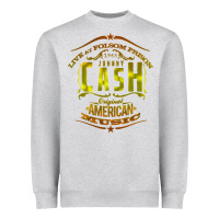 Heather Grey Johnny Cash Music Heavyweight Sweatshirt - artisFamous