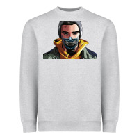 Heather Grey codfish beatbox Heavyweight Sweatshirt - artisFamous
