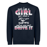 Navy mustang i m a girl who drives a mustang Heavyweight Sweatshirt - artisFamous