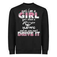 Black mustang i m a girl who drives a mustang Heavyweight Sweatshirt - artisFamous