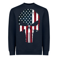Navy the punisher american flag Heavyweight Sweatshirt - artisFamous