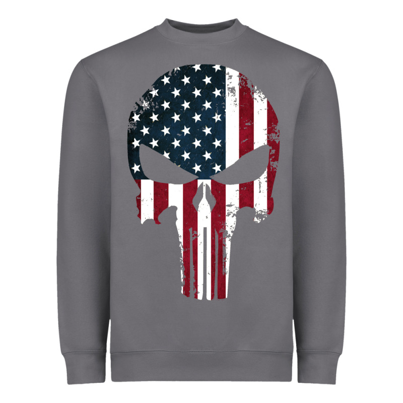 The Punisher American Flag Heavyweight Sweatshirt by artisFamous | Teevron