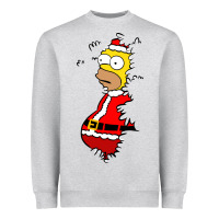 Heather Grey Homer Claus Christmas Heavyweight Sweatshirt - artisFamous