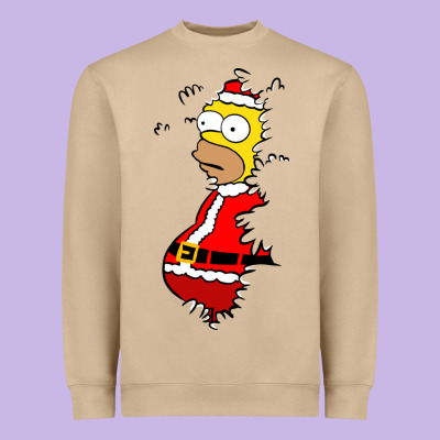Homer Claus Christmas Heavyweight Sweatshirt Designed By Artisfamous
