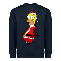 Navy Homer Claus Christmas Heavyweight Sweatshirt - artisFamous
