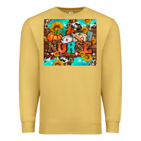 Antique Gold pumpkin nurse with sunflower Premium Sweatshirt - AdoDesignShop