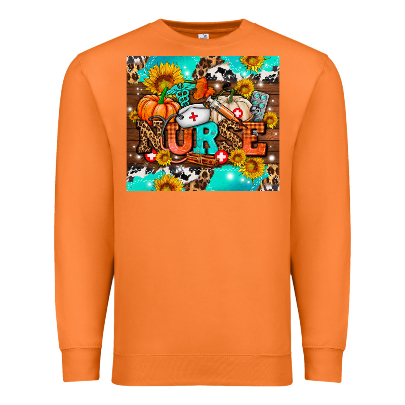 Pumpkin Nurse With Sunflower Premium Sweatshirt by AdoDesignShop | Teevron