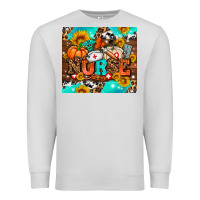 Dove Grey pumpkin nurse with sunflower Premium Sweatshirt - AdoDesignShop