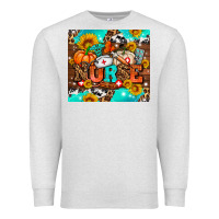 Oatmeal Heather pumpkin nurse with sunflower Premium Sweatshirt - AdoDesignShop