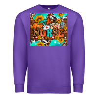 Purple pumpkin nurse with sunflower Premium Sweatshirt - AdoDesignShop