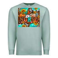 Seafoam pumpkin nurse with sunflower Premium Sweatshirt - AdoDesignShop