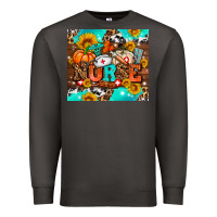 Smoke pumpkin nurse with sunflower Premium Sweatshirt - AdoDesignShop