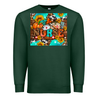 Sports Green pumpkin nurse with sunflower Premium Sweatshirt - AdoDesignShop