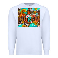 White pumpkin nurse with sunflower Premium Sweatshirt - AdoDesignShop